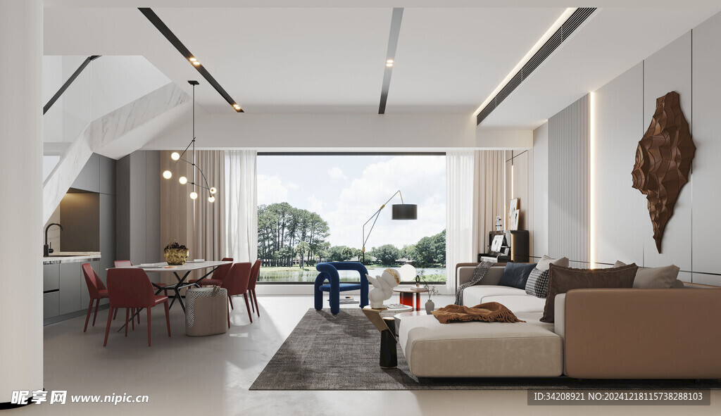 现代简约高级感新中式复古风客厅