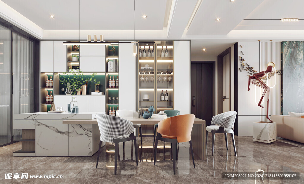 现代简约高级感新中式复古风客厅