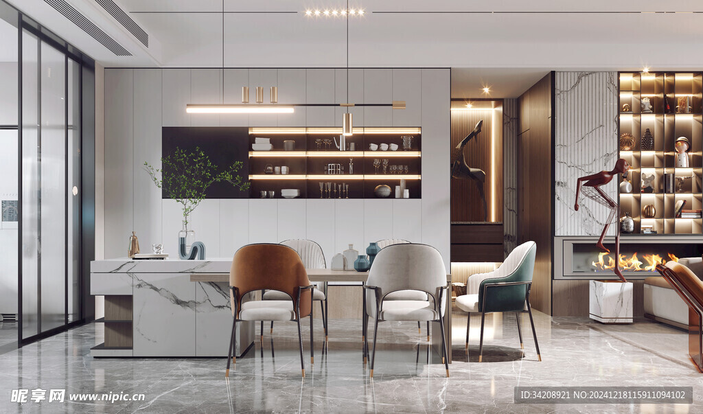 现代简约高级感新中式复古风客厅