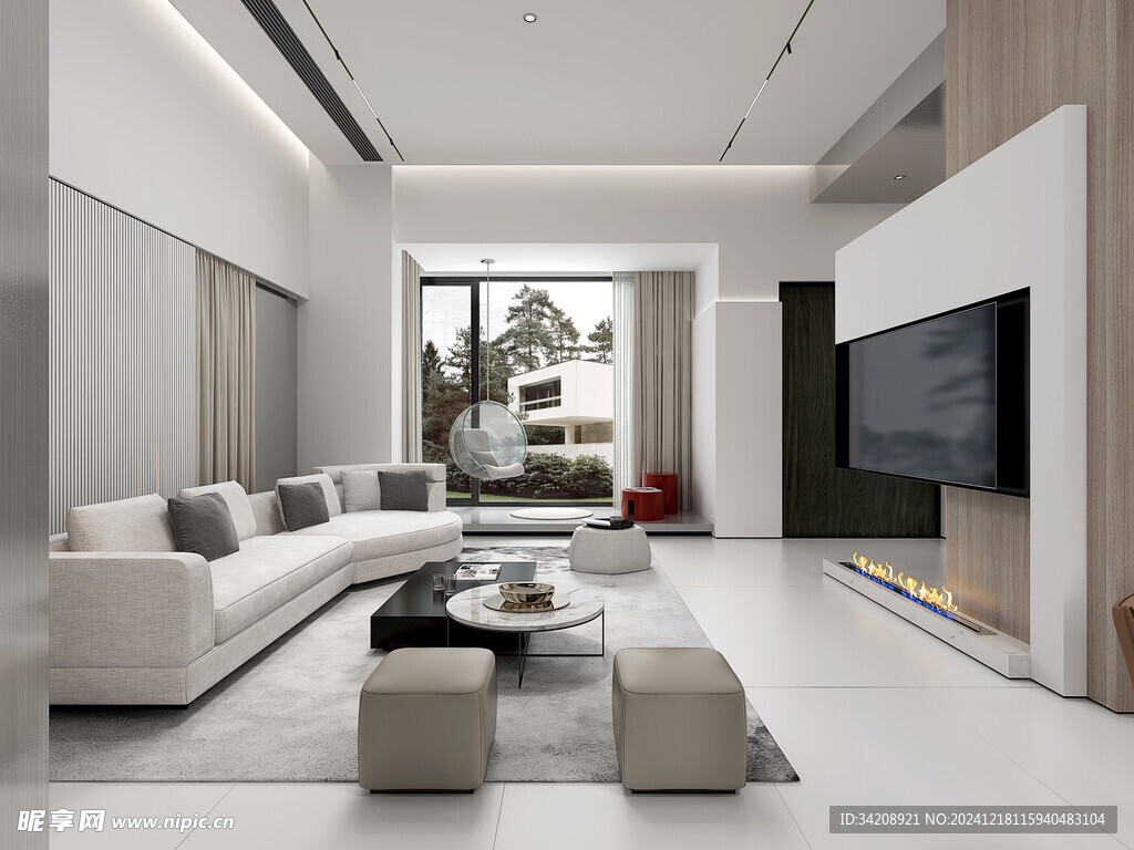 现代简约高级感新中式复古风客厅