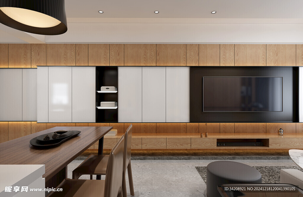 现代简约高级感新中式复古风客厅