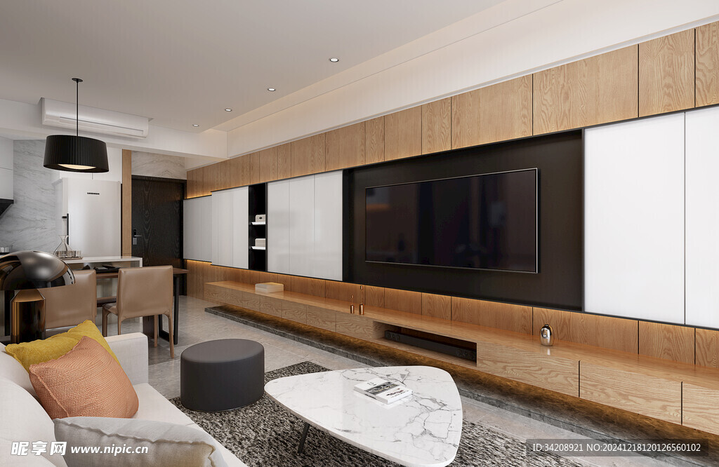 现代简约高级感新中式复古风客厅