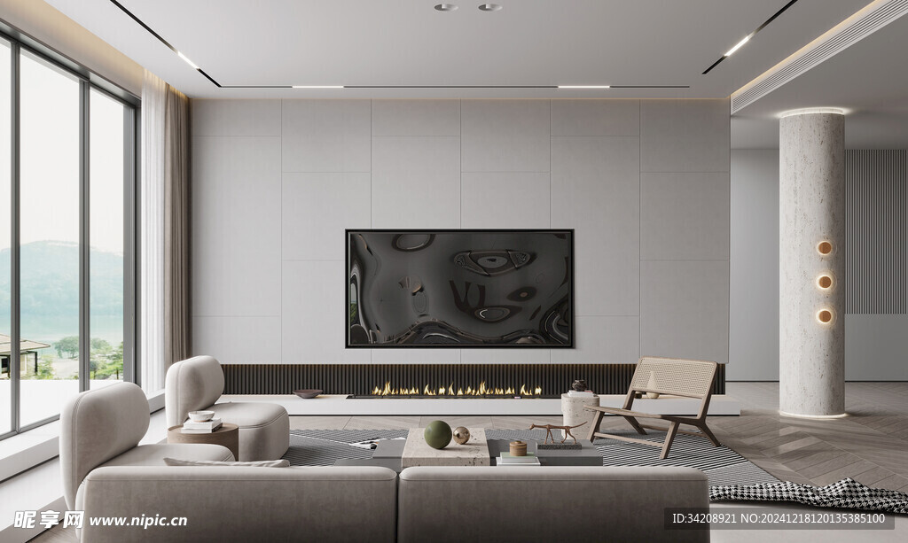 现代简约高级感新中式复古风客厅