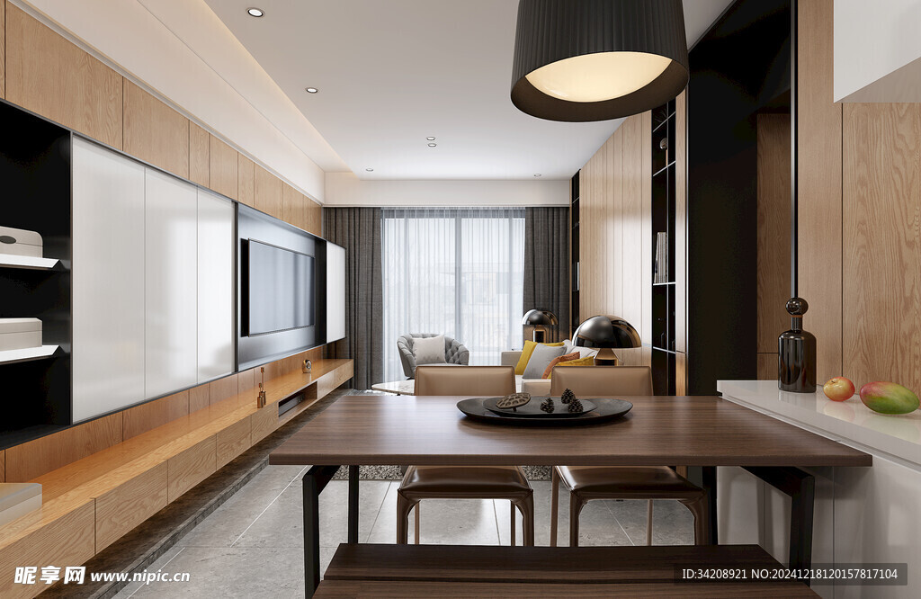 现代简约高级感新中式复古风客厅