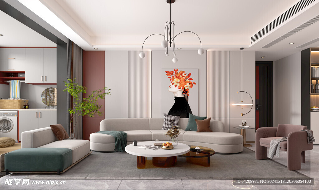 现代简约高级感新中式复古风客厅