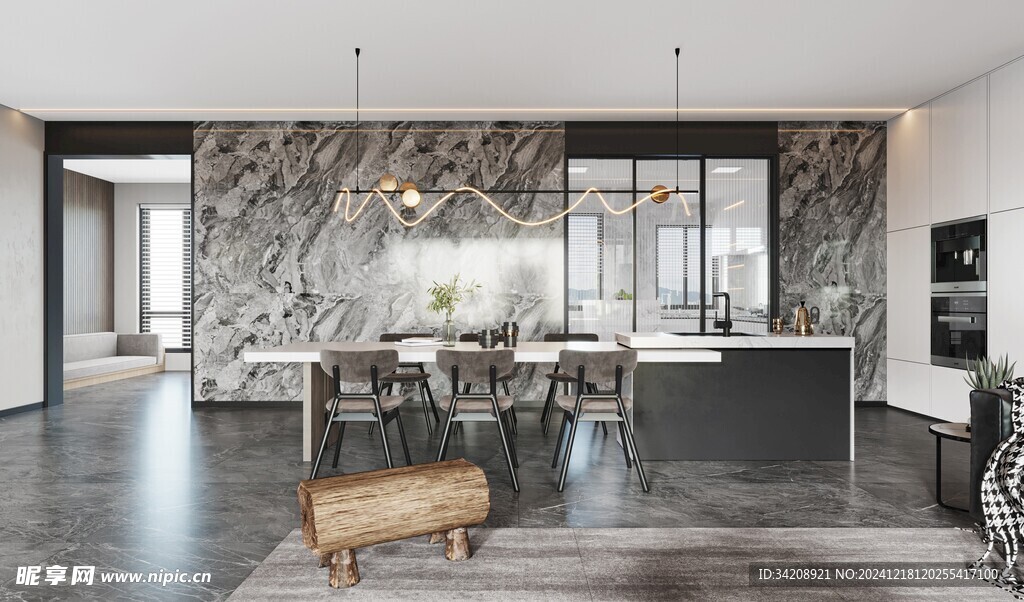 现代简约高级感新中式复古风客厅