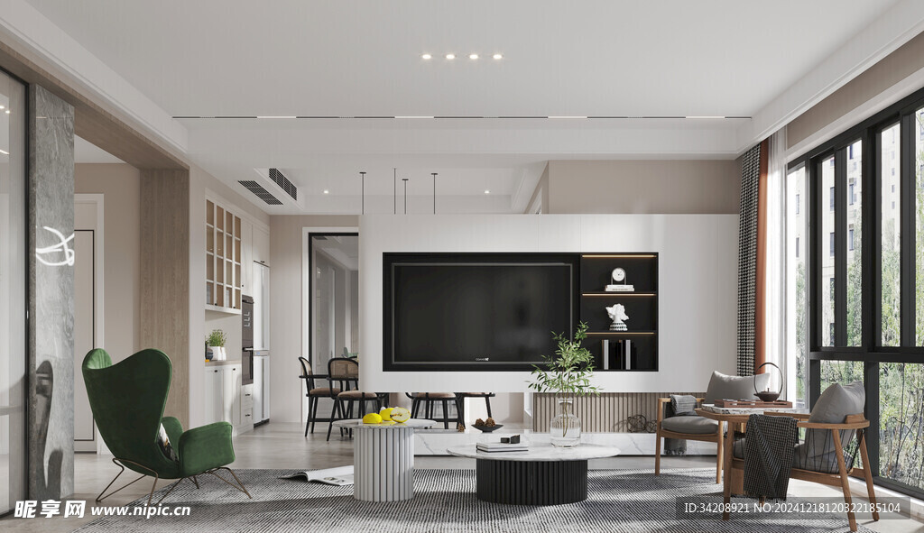 现代简约高级感新中式复古风客厅