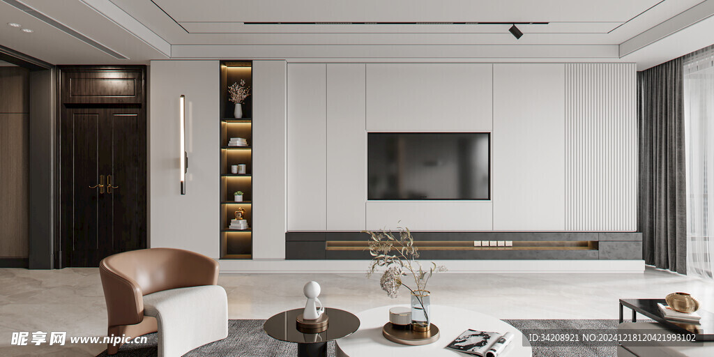 现代简约高级感新中式复古风客厅