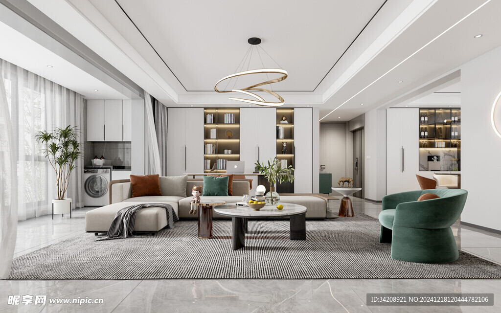 现代简约高级感新中式复古风客厅