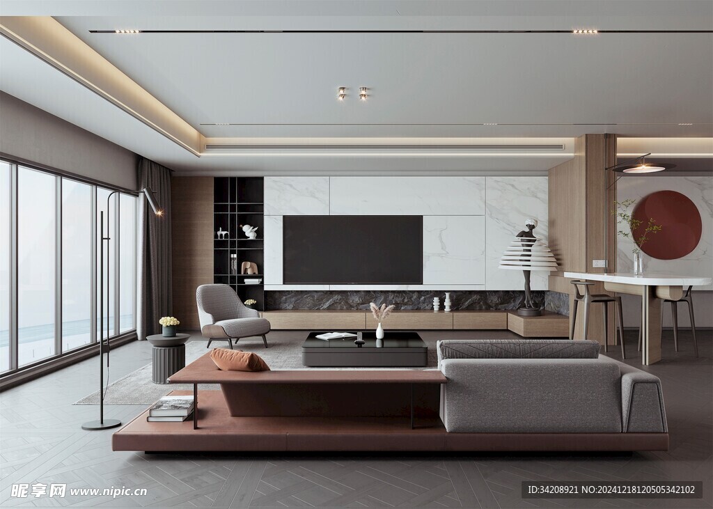 现代简约高级感新中式复古风客厅