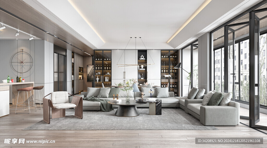 现代简约高级感新中式复古风客厅