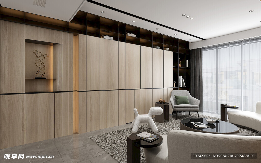 现代简约高级感新中式复古风客厅