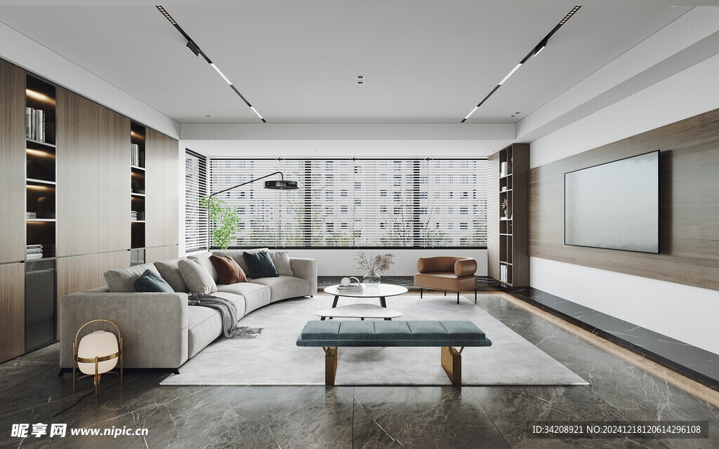 现代简约高级感新中式复古风客厅