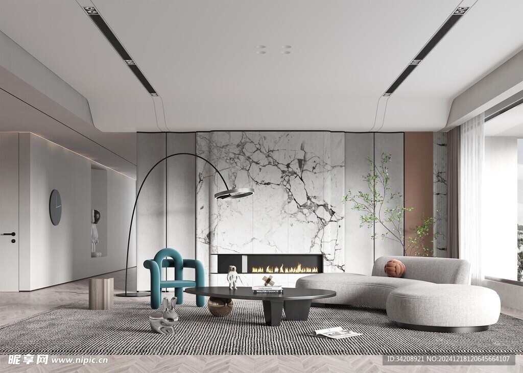 现代简约高级感新中式复古风客厅