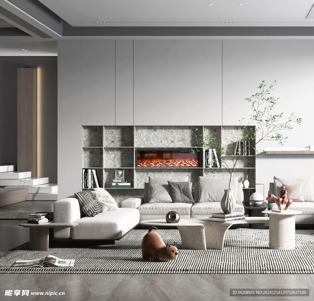 现代简约高级感新中式复古风客厅