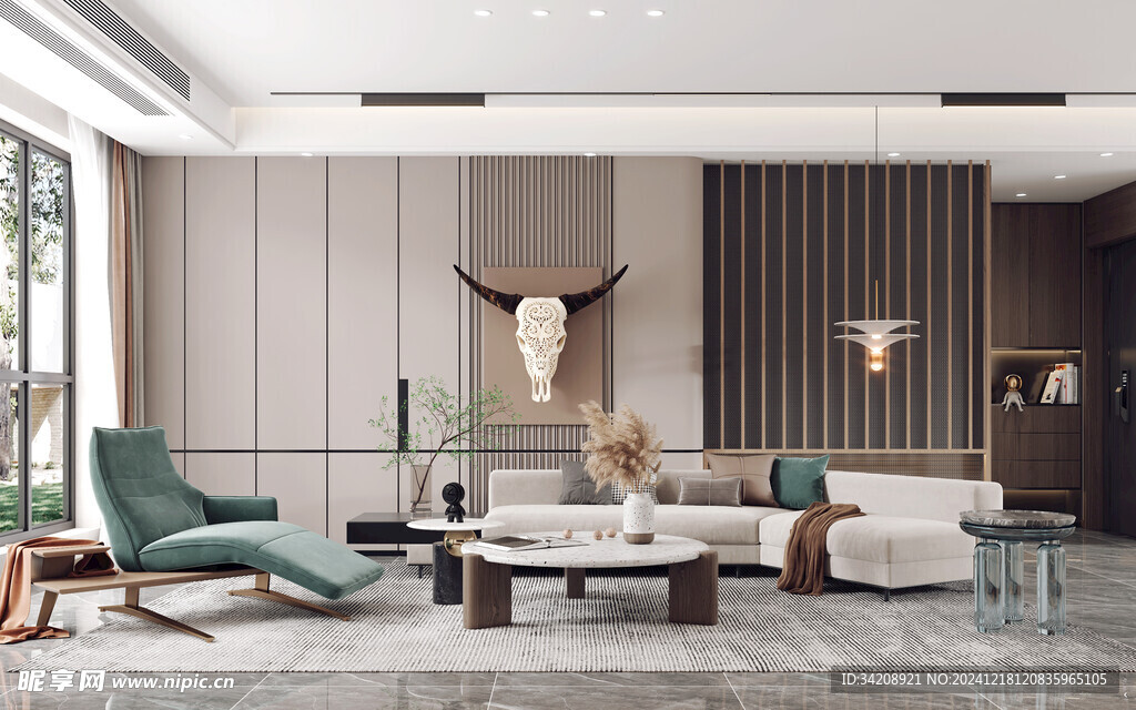 现代简约高级感新中式复古风客厅