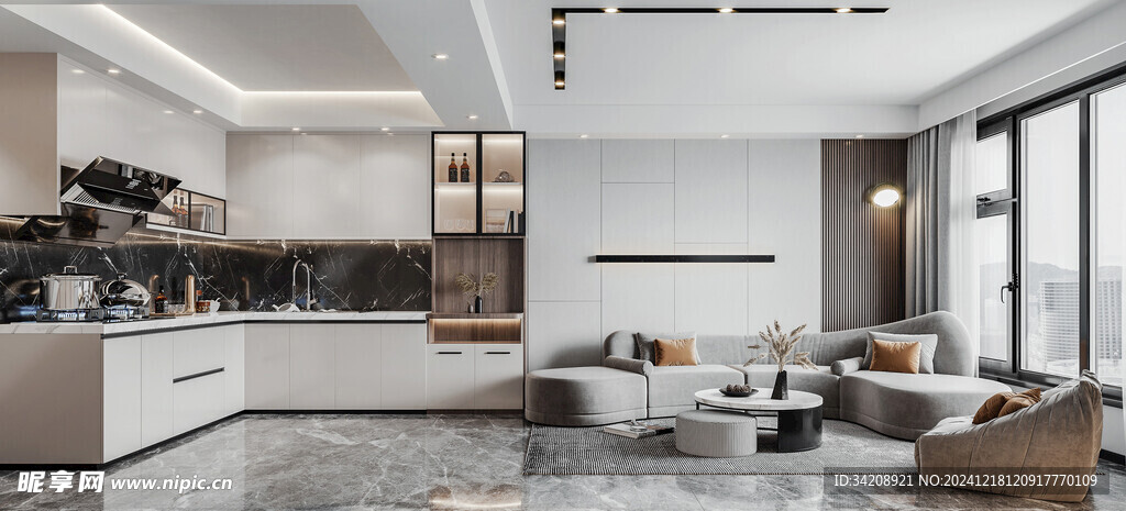 现代简约高级感新中式复古风客厅