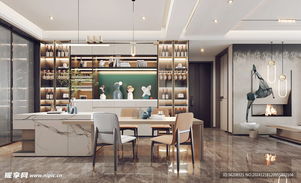 现代简约高级感新中式复古风客厅