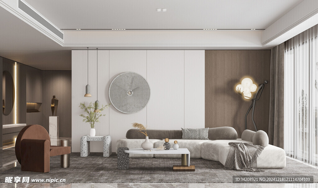 现代简约高级感新中式复古风客厅