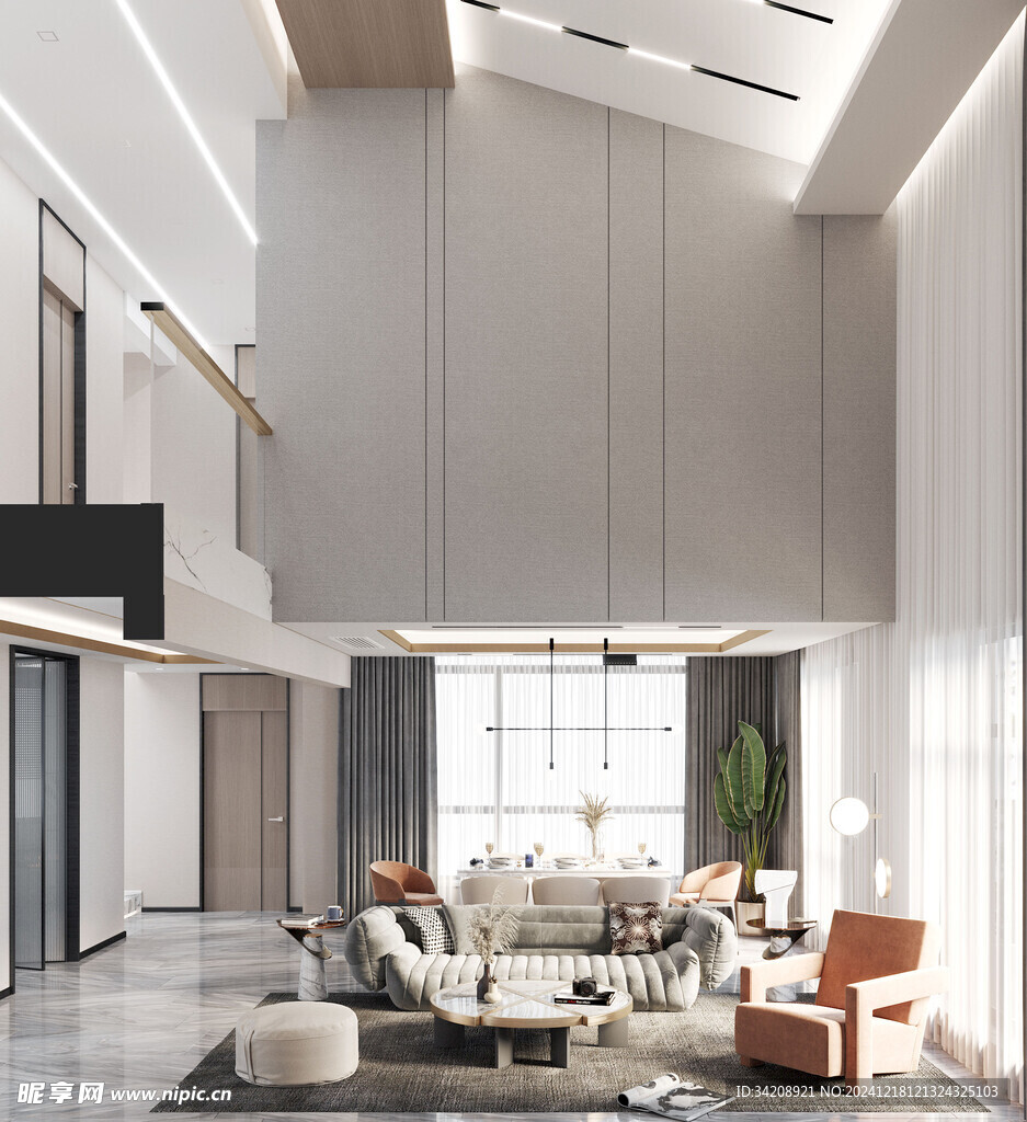 现代简约高级感新中式复古风客厅