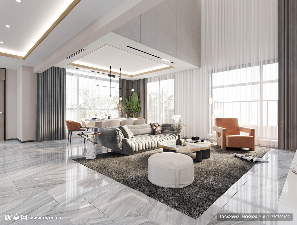 现代简约高级感新中式复古风客厅