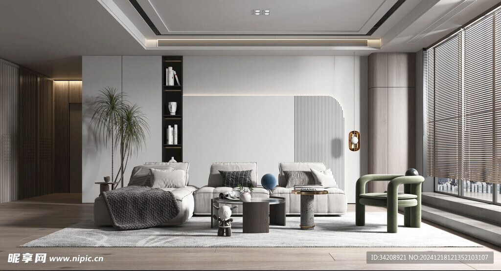 现代简约高级感新中式复古风客厅