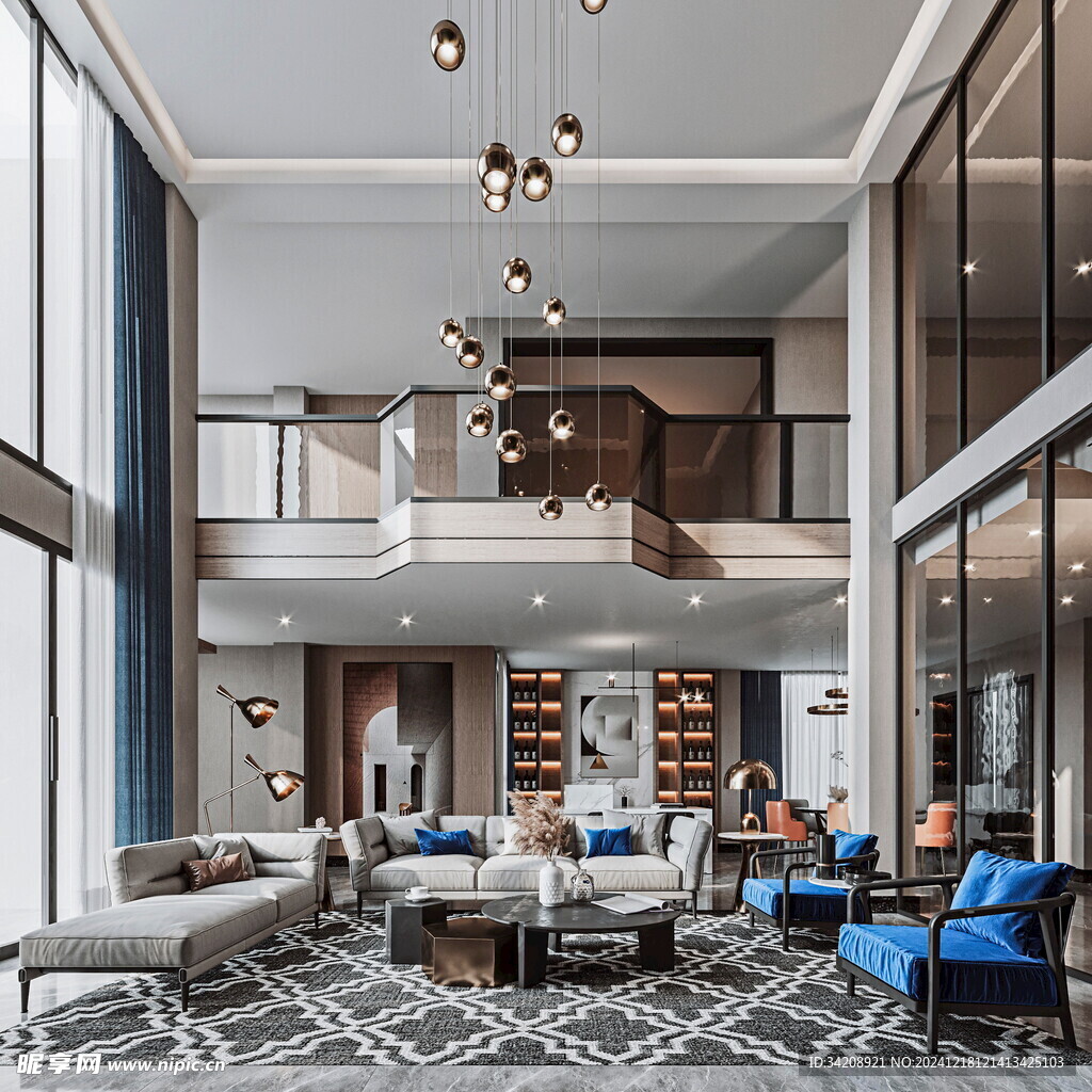 现代简约高级感新中式复古风客厅