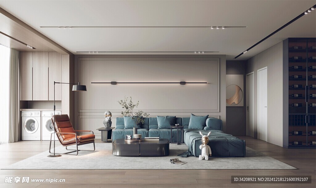 现代简约高级感新中式复古风客厅