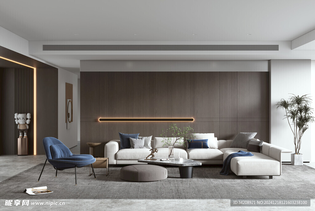 现代简约高级感新中式复古风客厅