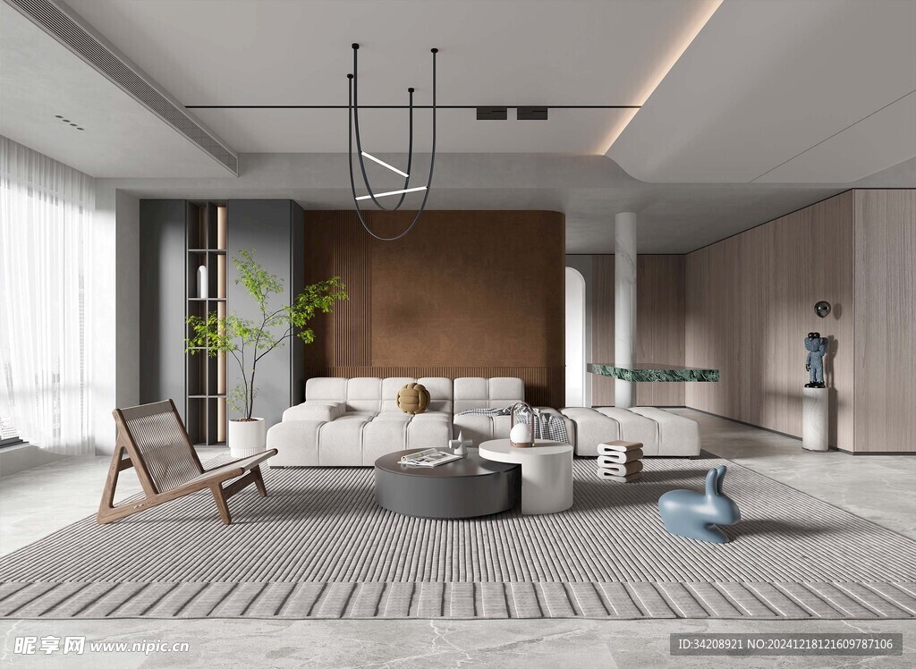 现代简约高级感新中式复古风客厅