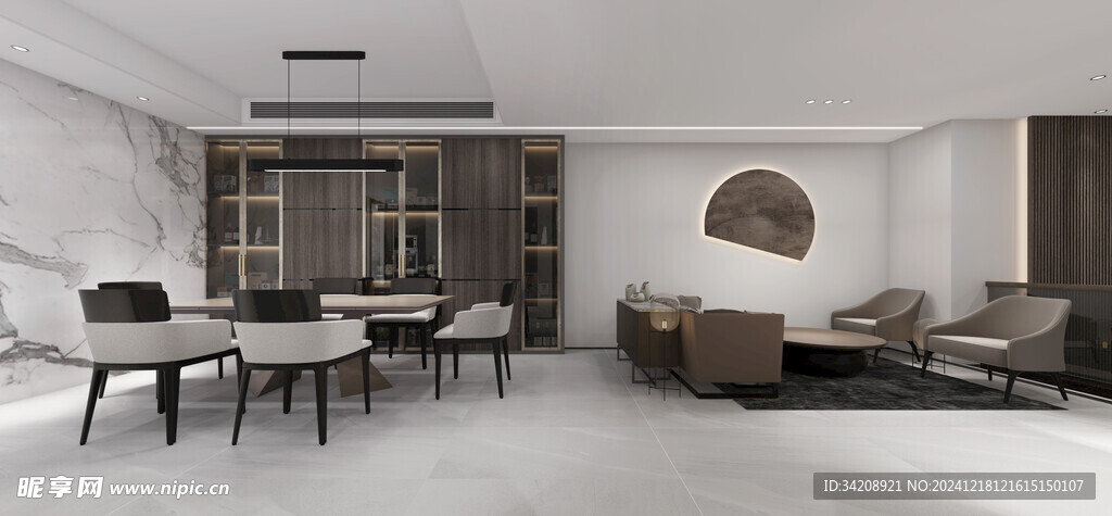 现代简约高级感新中式复古风客厅