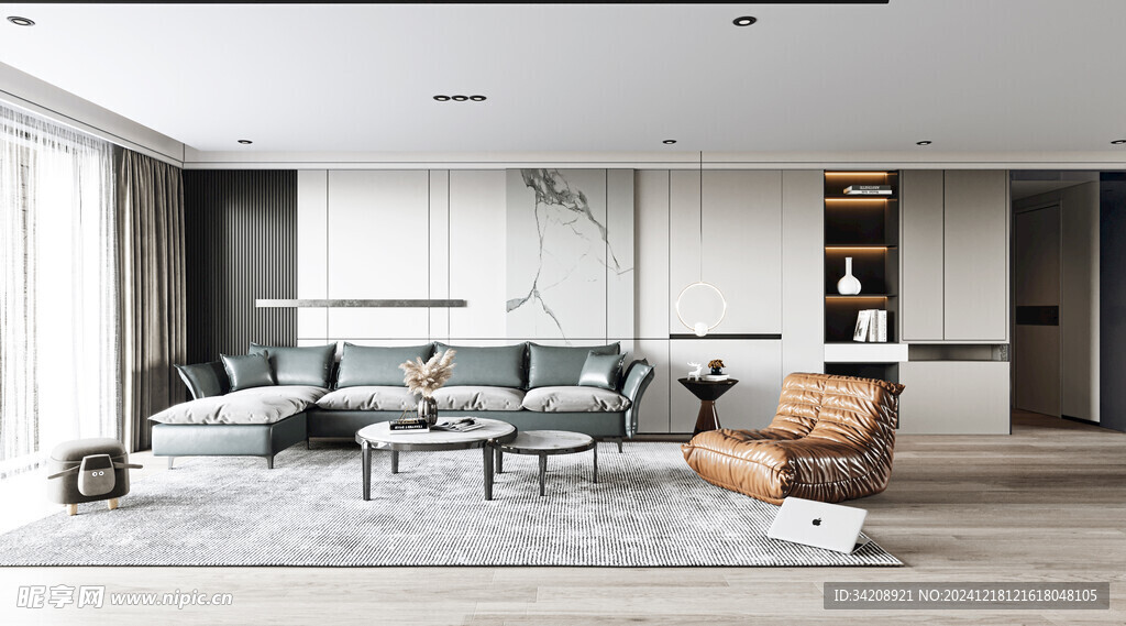 现代简约高级感新中式复古风客厅