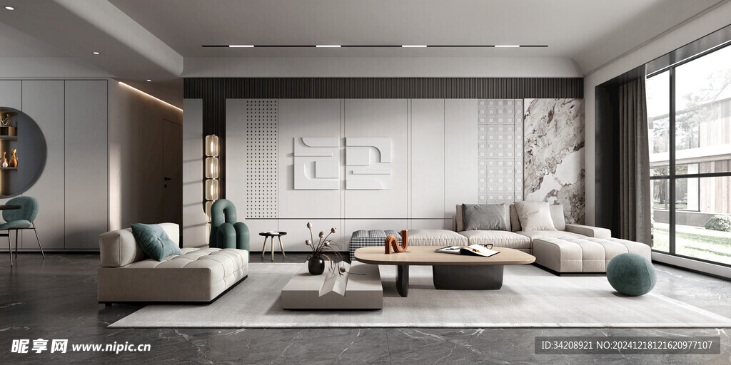 现代简约高级感新中式复古风客厅