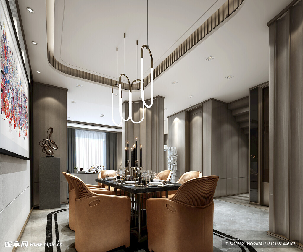 现代简约高级感新中式复古风客厅