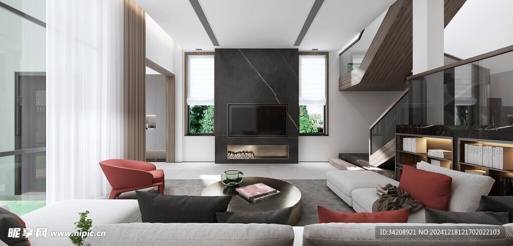 现代简约高级感新中式复古风客厅