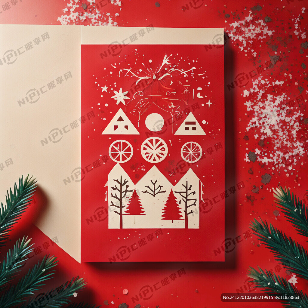 圣诞贺卡 红色 清新 环保有关