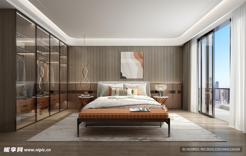 柜子硬装设计装修饰卧室软装现代