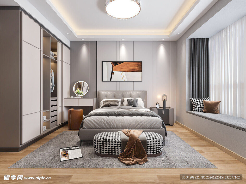 小空间次卧室室内设计现代简约风