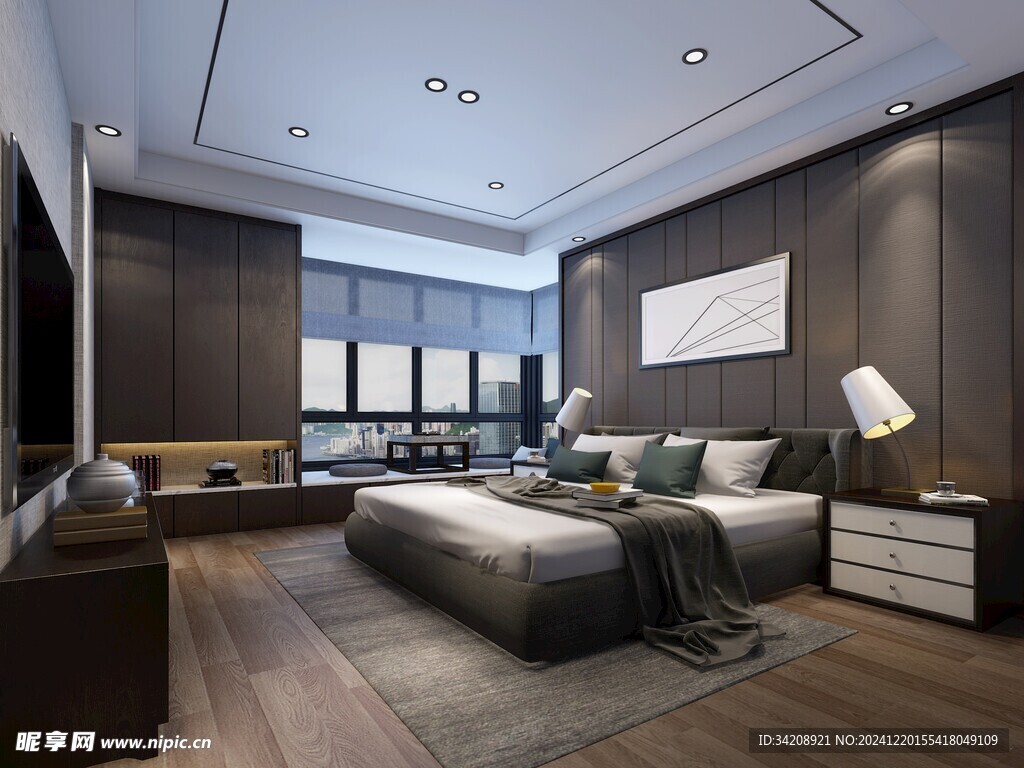 柜子硬装设计装修饰卧室软装现代