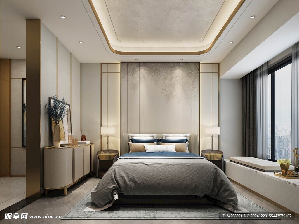 柜子硬装设计装修饰卧室软装现代