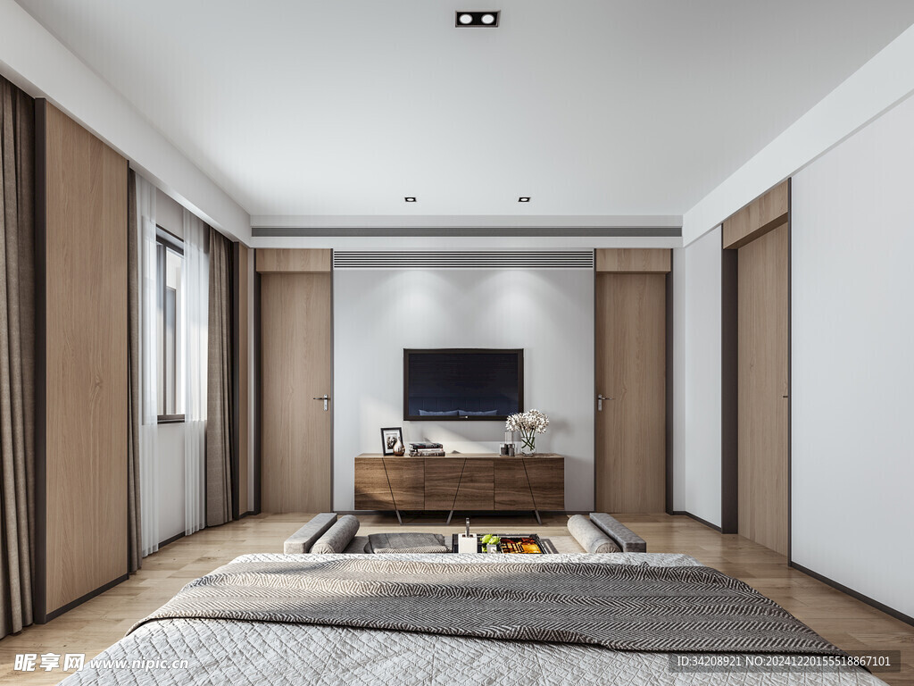 柜子硬装设计装修饰卧室软装现代