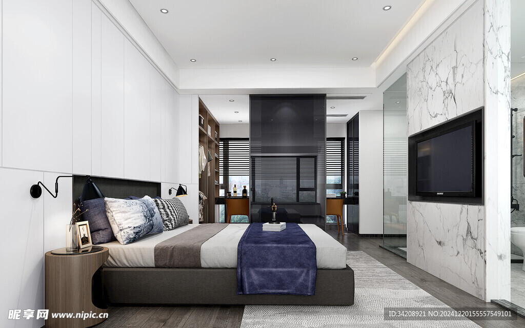 柜子硬装设计装修饰卧室软装现代