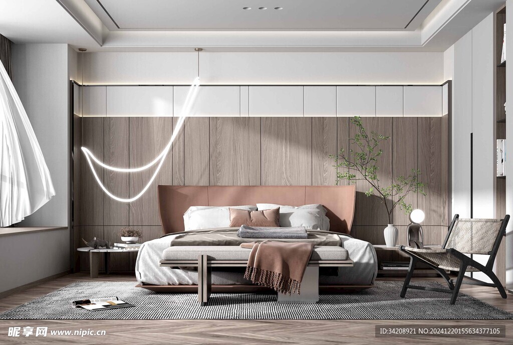 柜子硬装设计装修饰卧室软装现代