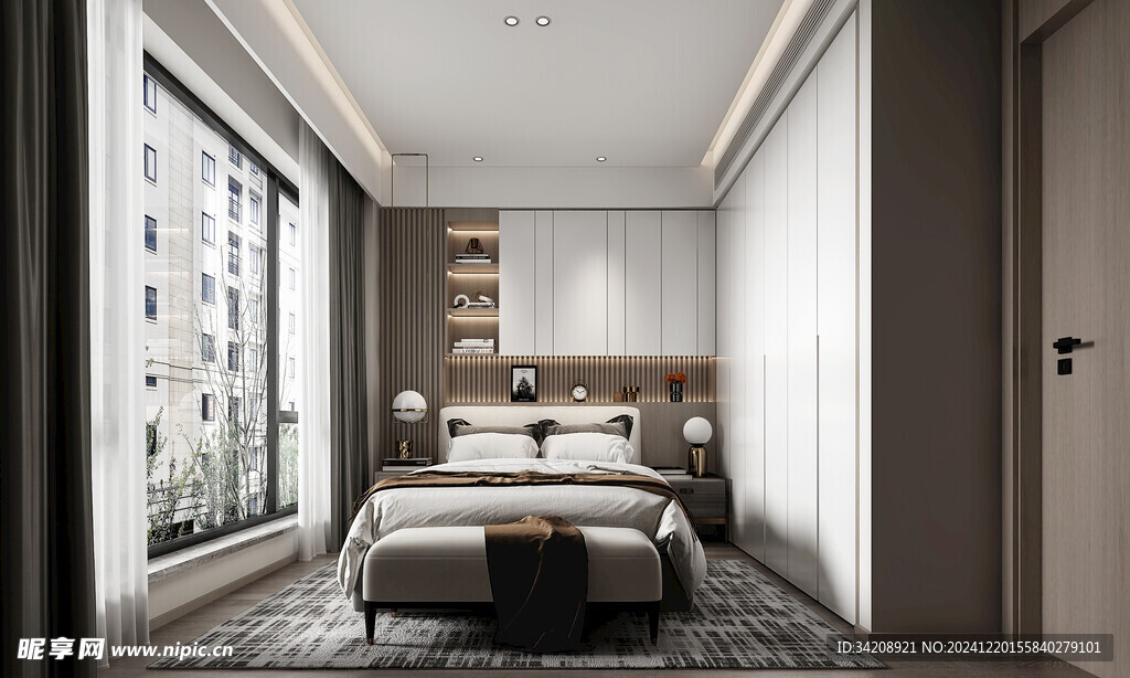 小空间次卧室室内设计现代简约风