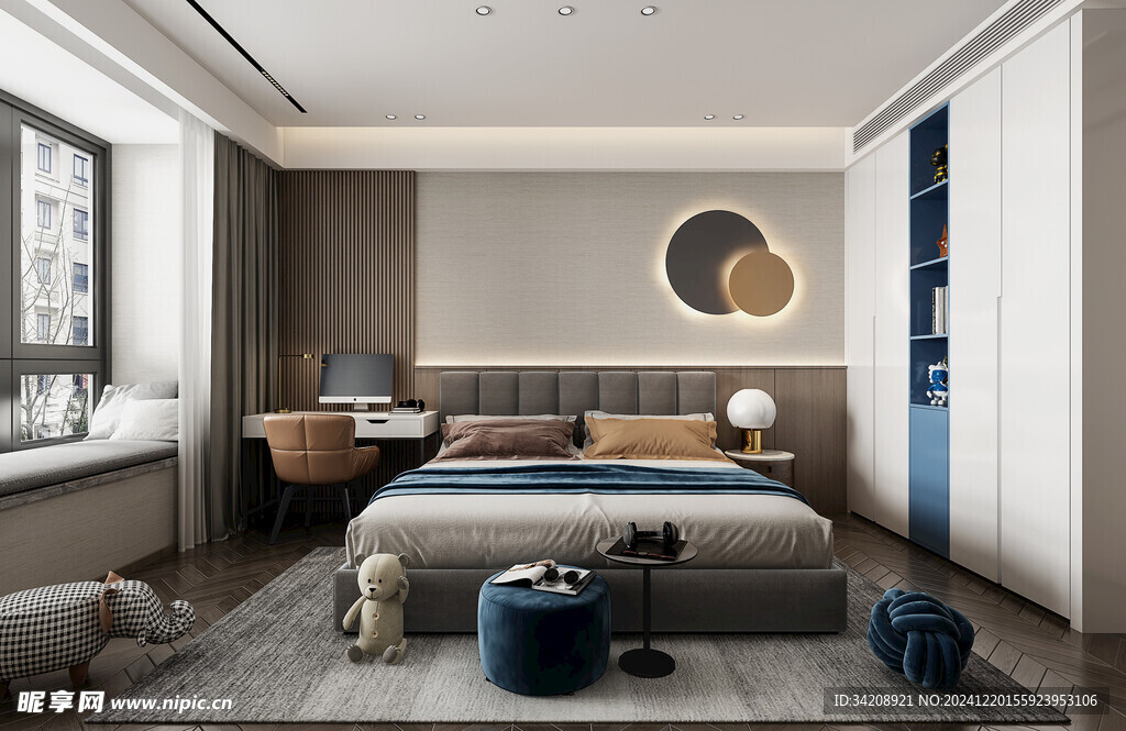 小空间次卧室室内设计现代简约风