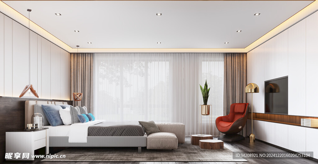 小空间次卧室室内设计现代简约风