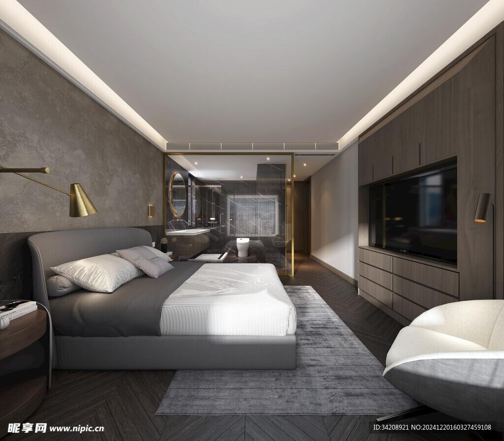 小空间次卧室室内设计现代简约风