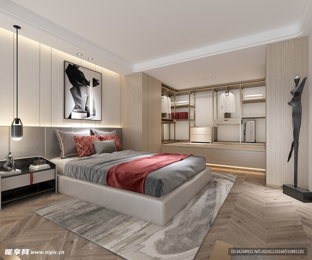 小空间次卧室室内设计现代简约风