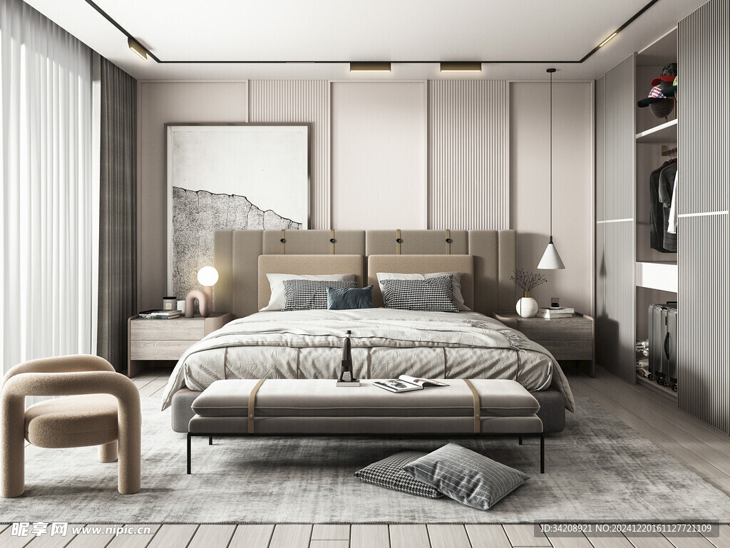 小空间次卧室室内设计现代简约风