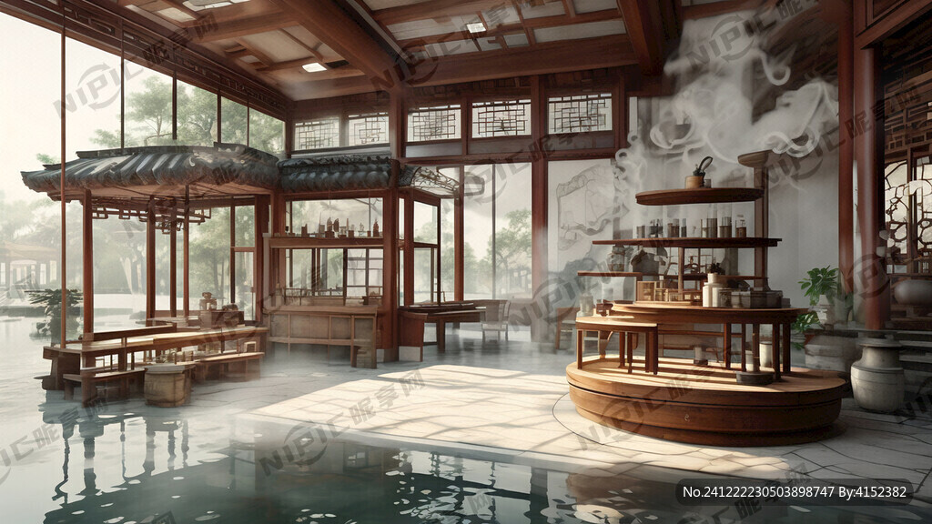 民国时期的水烟馆内部空间